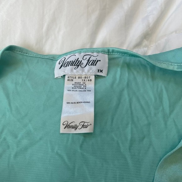 Vanity Fair Women Pant V-Neck Short Sleeve pajama set Teal blue 1X plus size - Picture 5 of 8